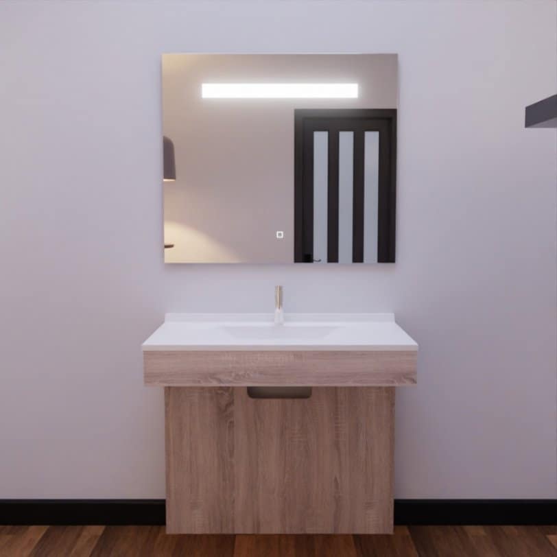 Altea90_CambrianOak-Elegance90-VueFace Meuble PMR